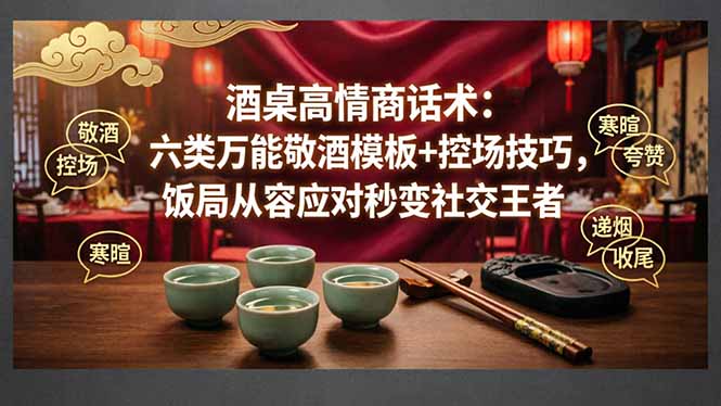 付费文章：酒桌高情商话术：六类万能敬酒模板+控场技巧，饭局从容应对秒变社交王者-百盟网