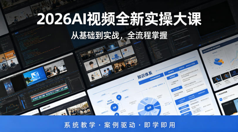 2026AI视频全新实操大课，从基础到实战，全流程掌握，系统教学·案例驱动·即学即用-百盟网