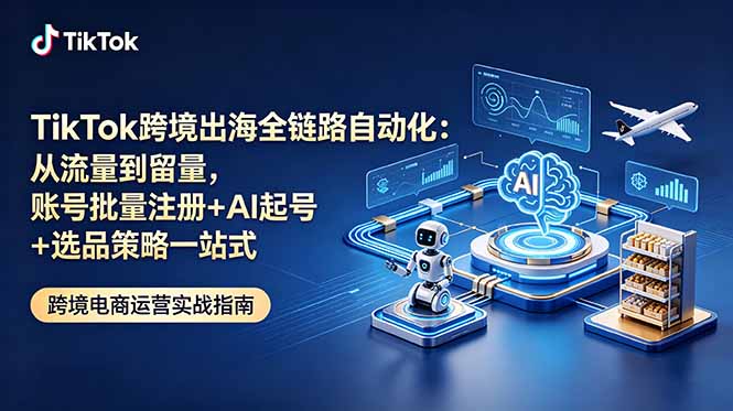 TikTok跨境出海全链路自动化:从流量到留量,账号批量注册+AI起号+选品策略一站式-百盟网