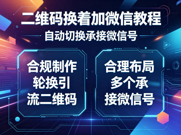 二维码换着加微信教程，自动切换承接微信号，合规制作轮换引流二维码，合理布局多个承接微信号-百盟网