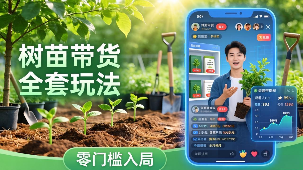 视频号AI树苗带货全套玩法:零门槛入局,掌握豆包、千问等AI工具制作树苗视频的全套流程-百盟网