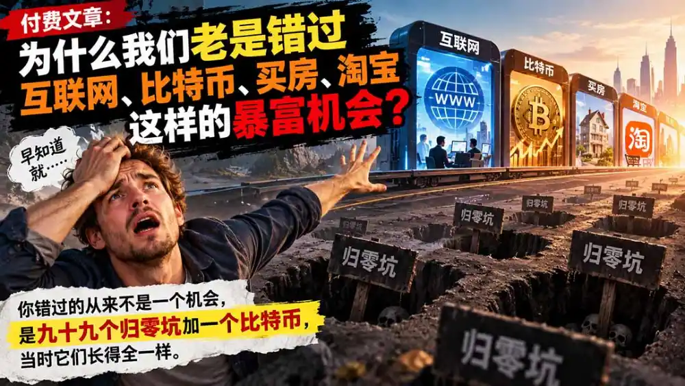 付费文章:为什么我们老是错过互联网、比特币、买 房、淘宝这样的暴富机会?-百盟网