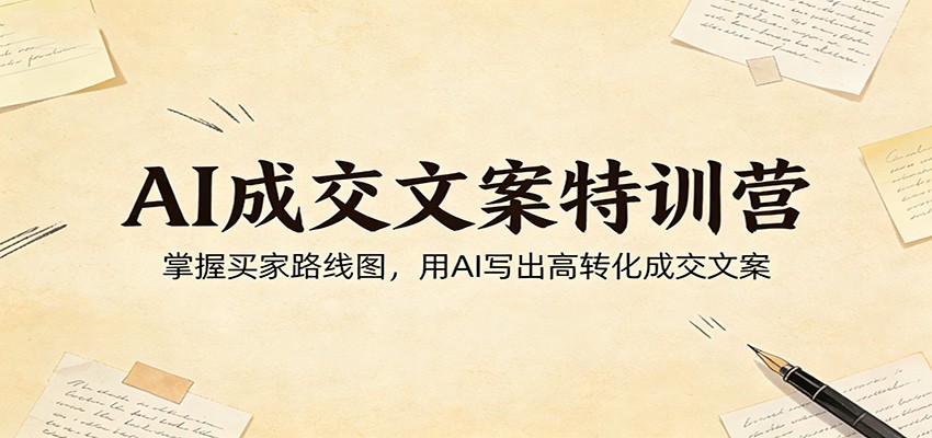 AI成交文案特训营：掌握买家路线图，用AI写出高转化成交文案-百盟网