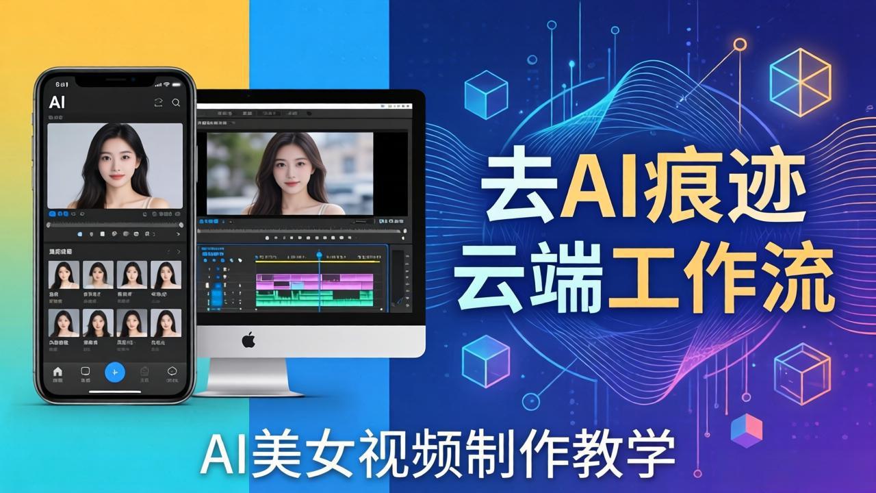 AI美女视频制作教学:去AI痕迹,云端工作流出图,手机电脑均可,不需要配置-百盟网