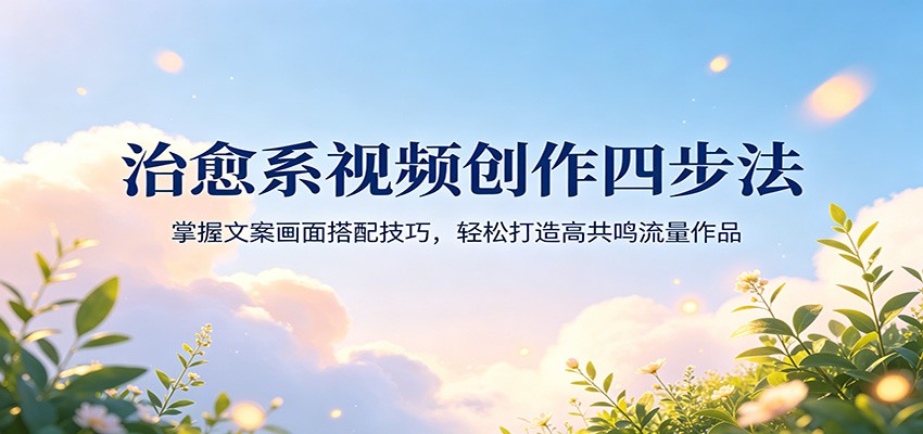 治愈系视频创作四步法：掌握文案画面搭配技巧，轻松打造高共鸣流量作品-百盟网