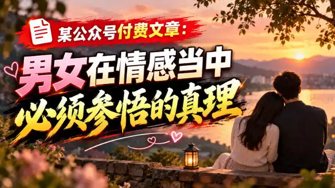 某公众号付费文章:男女在情感当中必须参悟的真理 某公众号付费文章:男女在情感当中必须参悟的真理