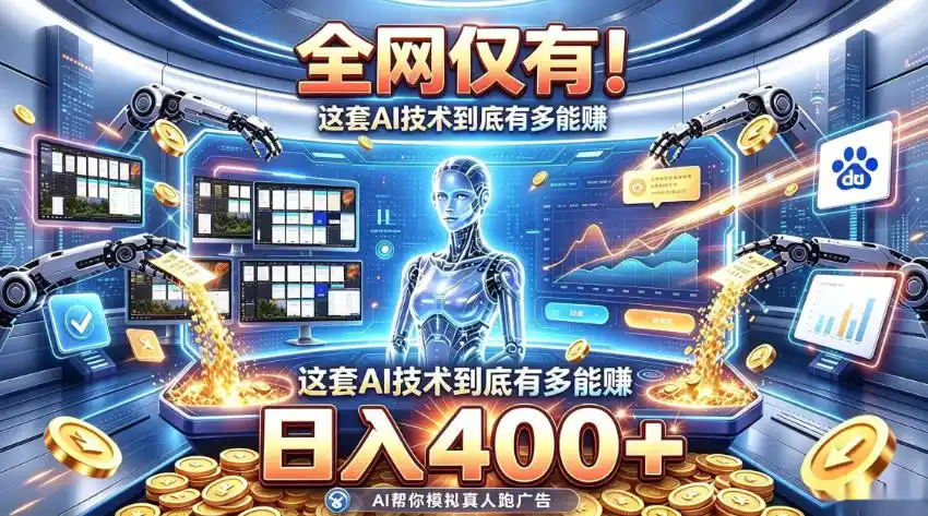 全网仅有!这套AI技术到底有多能賺,日入400+,无需人工干预,实现真正被动变现【揭秘】-百盟网