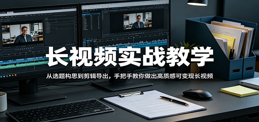 长视频实战教学，从选题构思到剪辑导出，手把手教你做出高质感可变现长视频-百盟网