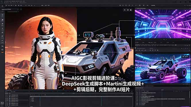 AIGC影视剪辑进阶课：DeepSeek生成脚本+Martini生成视频+剪辑后期，完整制作AI短片-百盟网