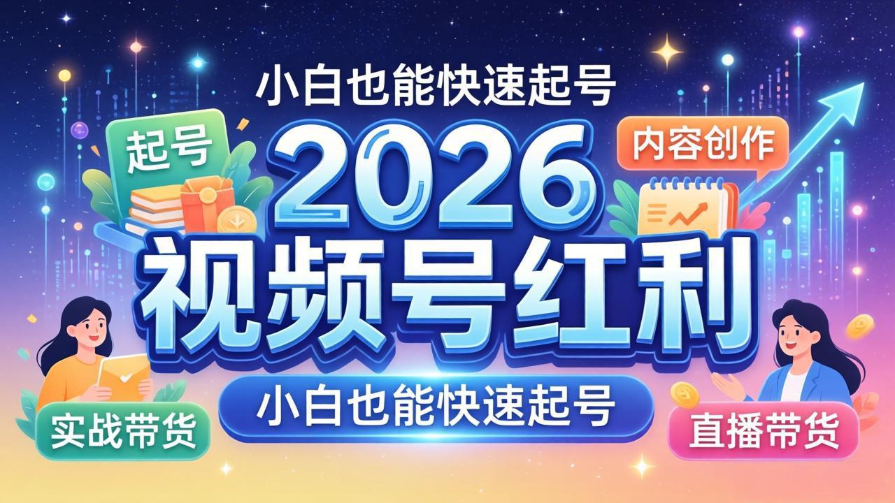 2026视频号红利实战营,大佬亲授起号、内容、直播、IP、投流、私域、矩阵全套落地打法-百盟网