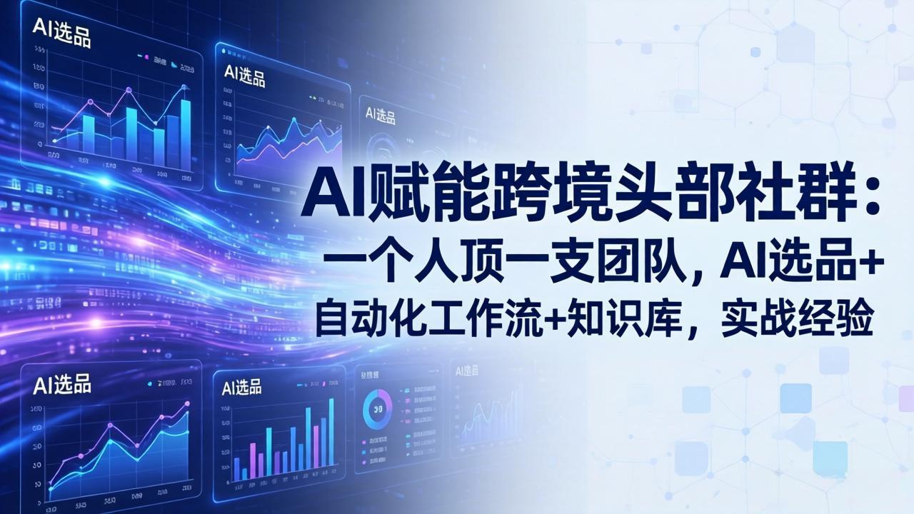AI赋能跨境头部社群-更新6月:一个人顶一支团队,AI选品+自动化工作流+知识库,实战经验-百盟网