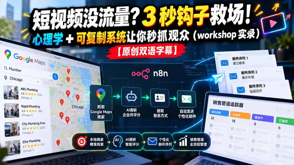短视频没流量?3 秒钩子救场!心理学 + 可复制系统让你秒抓观众(workshop 实录-百盟网