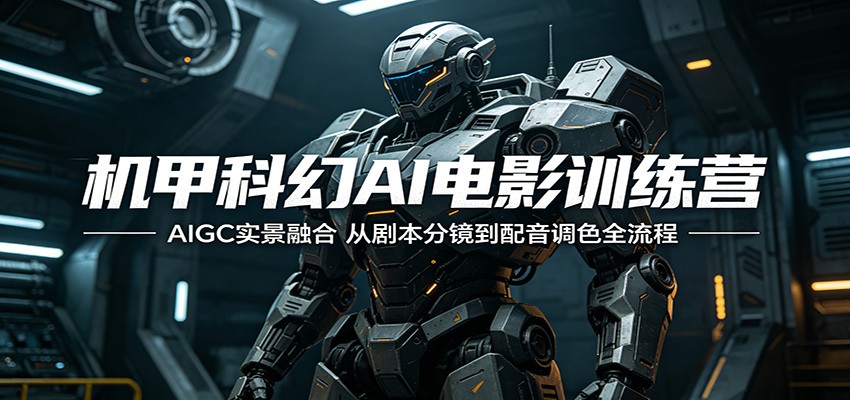 机甲科幻AI电影训练营：AIGC实景融合，从剧本分镜到配音调色全流程-百盟网