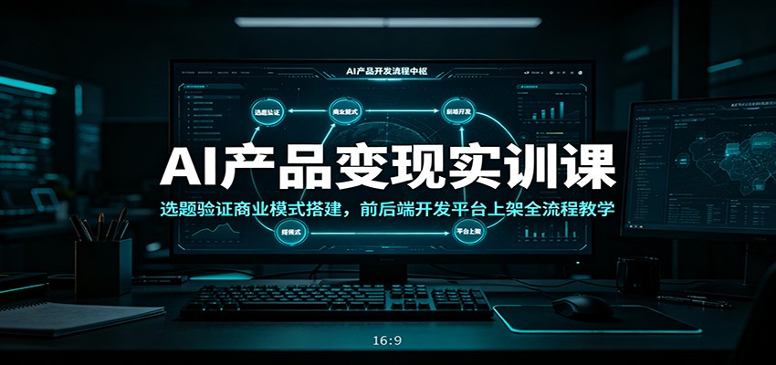 AI产品变现实训课:选题验证商业模式搭建,前后端开发平台上架全流程教学-百盟网