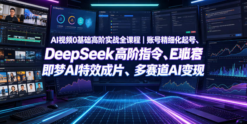 AI视频0基础高阶实战全课程|账号精细化起号、DeepSeek高阶指令、即梦AI特效成片、多赛道AI短视频量产变现-百盟网