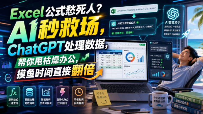 Excel公式愁死人？AI秒救场，ChatGPT处理数据，帮你甩枯燥办公，摸鱼时间直接翻倍【原创双语字幕】-百盟网