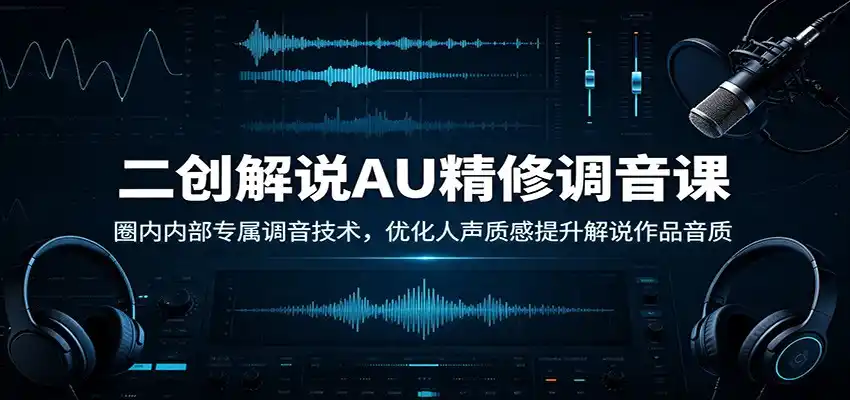 二创解说AU精修调音课：圈内内部专属调音技术，优化人声质感提升解说作品音质-百盟网