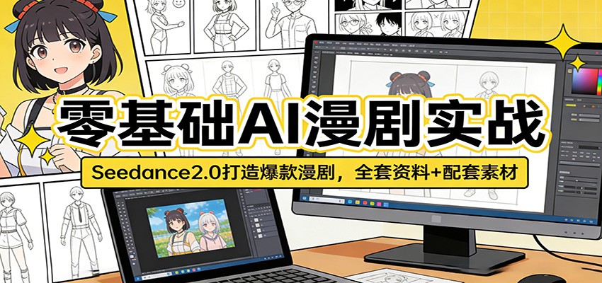 零基础AI漫剧实战：Seedance2.0打造爆款漫剧，全套资料+配套素材-百盟网