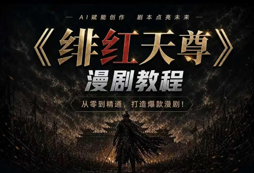 绯红天尊AI漫剧系统教程｜从零入门到精通，工具运用+剧本创作+爆款逻辑+提示词素材+镜头剪辑，全套爆款漫剧落地实战课-百盟网