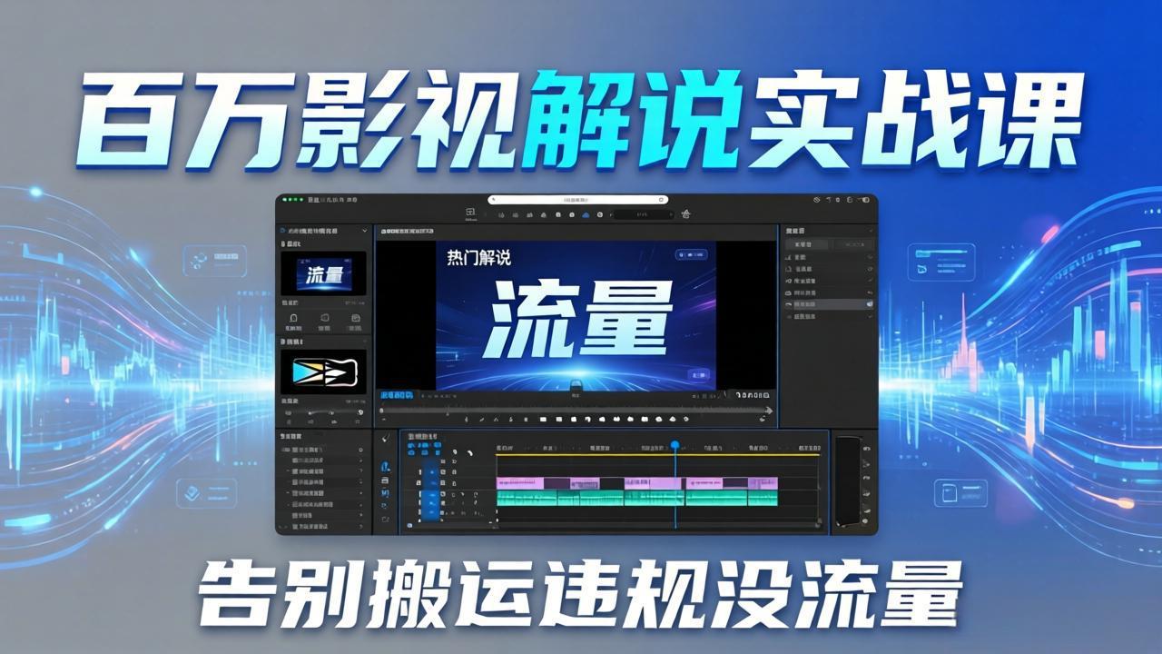 百万影视解说实战课：告别搬运违规没流量，AI文案+配音+剪映，做出能上热门的解说视频-百盟网