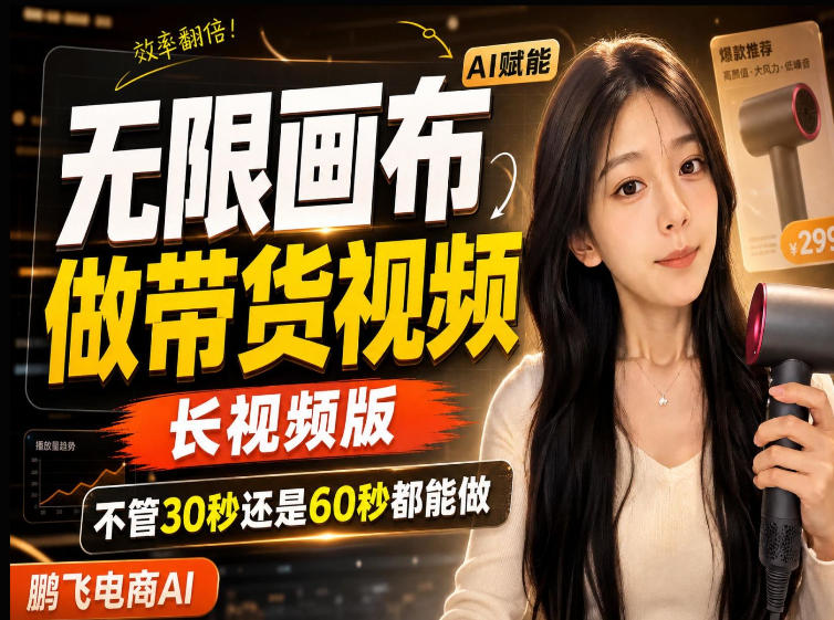 【保姆级教程】无限画布搭建长带货视频，拼接不翻车全程一致，小白跟着步骤也能上手-百盟网