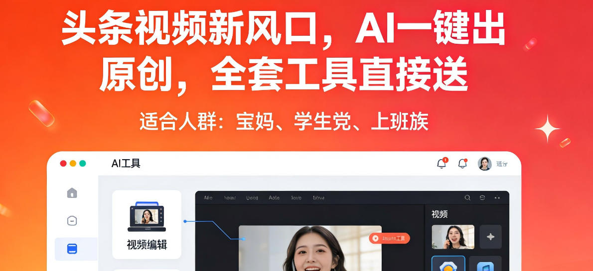 头条视频新风口，AI一键出原创，全套工具直接送，人人可做，有手就行【揭秘】-百盟网