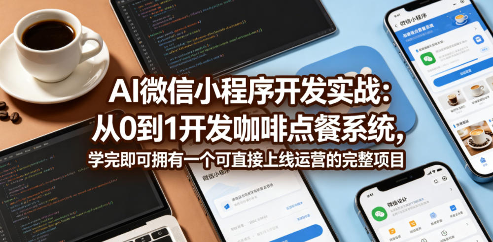 AI微信小程序开发实战:从0到1开发咖啡点餐系统,学完即可拥有一个可直接上线运营的完整项目-百盟网