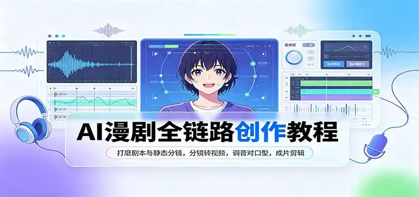 AI漫剧全链路创作教程：打磨剧本与静态分镜，分镜转视频，调音对口型，成片剪辑-百盟网