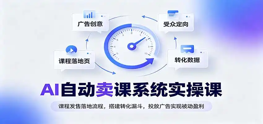 AI自动卖课系统实操课:课程发售落地流程,搭建转化漏斗,投放广告实现被动盈利 AI自动卖课系统实操课:课程发售落地流程,搭建转化漏斗,投放广告实现被动盈利
