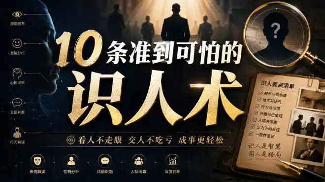 付费文章：10条准到可怕的识人术-百盟网