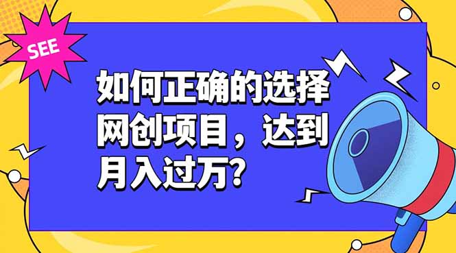 如何正确的选择网创项目,达到月入过万?,本课程教你正确选择项目。-百盟网