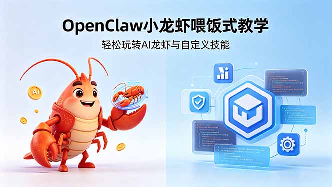不用懂技术！OpenClaw小龙虾喂饭式教学，轻松玩转AI龙虾与自定义技能 (5月22更新-百盟网