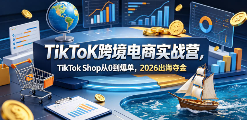 TikToK跨境电商实战营,TikTok Shop从0到爆单,2026出海夺金-百盟网