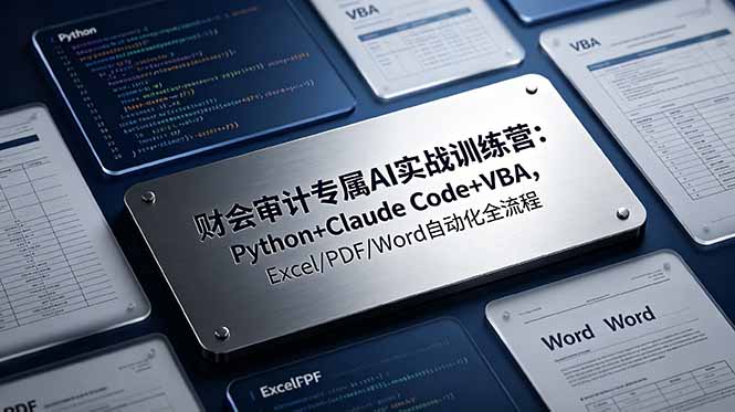 财会审计专属 AI实战训练营-更新：Python+Claude Code+VBA，Excel/PDF/Word自动化全流程-百盟网