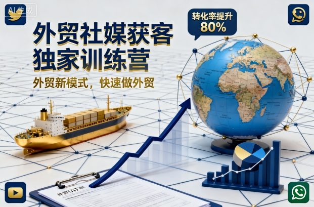 外贸社媒获客独家训练营，外贸新模式，快速做外贸(更新26年3月)-百盟网