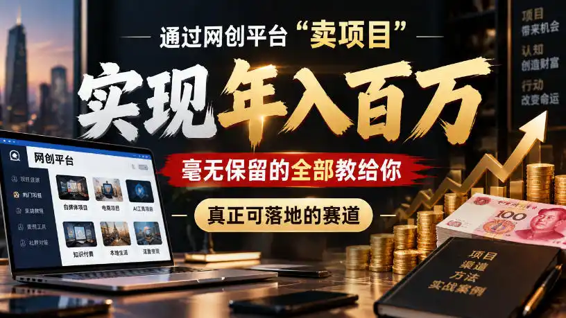 通过网创平台“卖项目”实现年入100w，毫无保留的全部教给你，真正可落地的赛道【揭秘】-百盟网