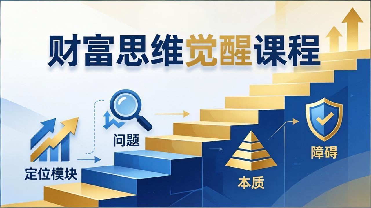 财富思维觉醒第十期：3天大课四大模块，精准定位问题看清本质，扫清人生障碍-百盟网