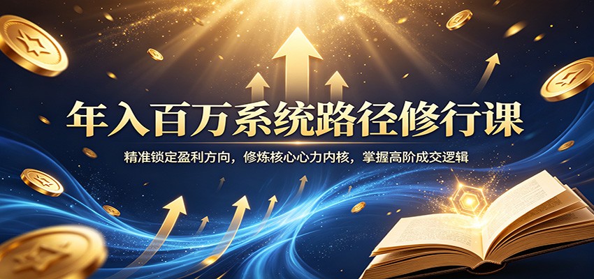 年入百万系统路径修行课:精准锁定盈利方向,修炼核心心力内核,掌握高阶成交逻辑-百盟网