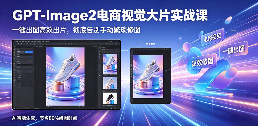 GPT-Image2电商视觉大片实战课，一键出图高效出片，彻底告别手动繁琐修图-百盟网
