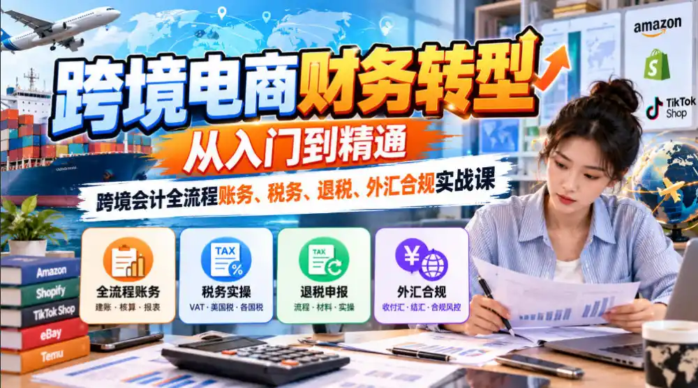 跨境电商财务转型:从入门到精通|跨境会计全流程账务、税务、退税、外汇合规实战课-百盟网