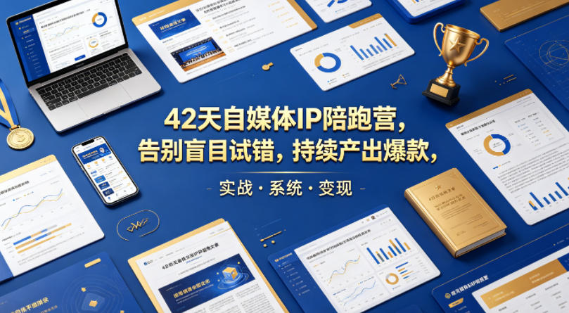 42天自媒体IP陪跑营，告别盲目试错，持续产出爆款，实战·系统·变现(更新2026)-百盟网