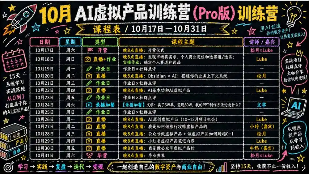 AI虚拟产品10月训练营(Pro版 AI虚拟产品10月训练营(Pro版