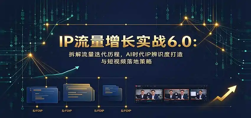 IP流量增长实战6.0：拆解流量迭代历程，AI时代IP辨识度打造与短视频落地策略-百盟网