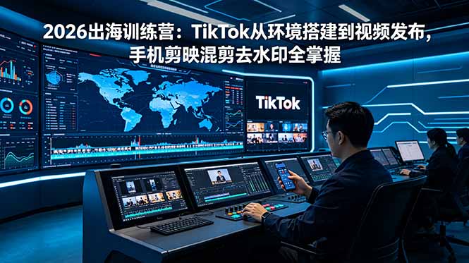 2026出海训练营:TikTok从环境搭建到视频发布,手机剪映混剪去水印全掌握-百盟网