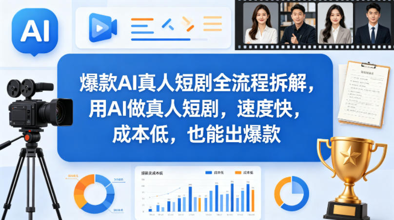 爆款AI真人短剧全流程拆解,用AI做真人短剧,速度快,成本低,也能出爆款-百盟网