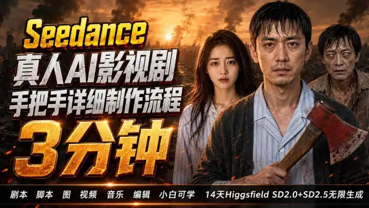 3分钟真人AI影视剧怎么做？SD 2.0手把手完整制作流程｜Higgsfield 14天SD 2.0/2.5无限生成-百盟网