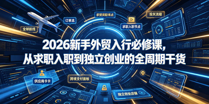 2026新手外贸入行必修课,从求职入职到独立创业的全周期干货-百盟网