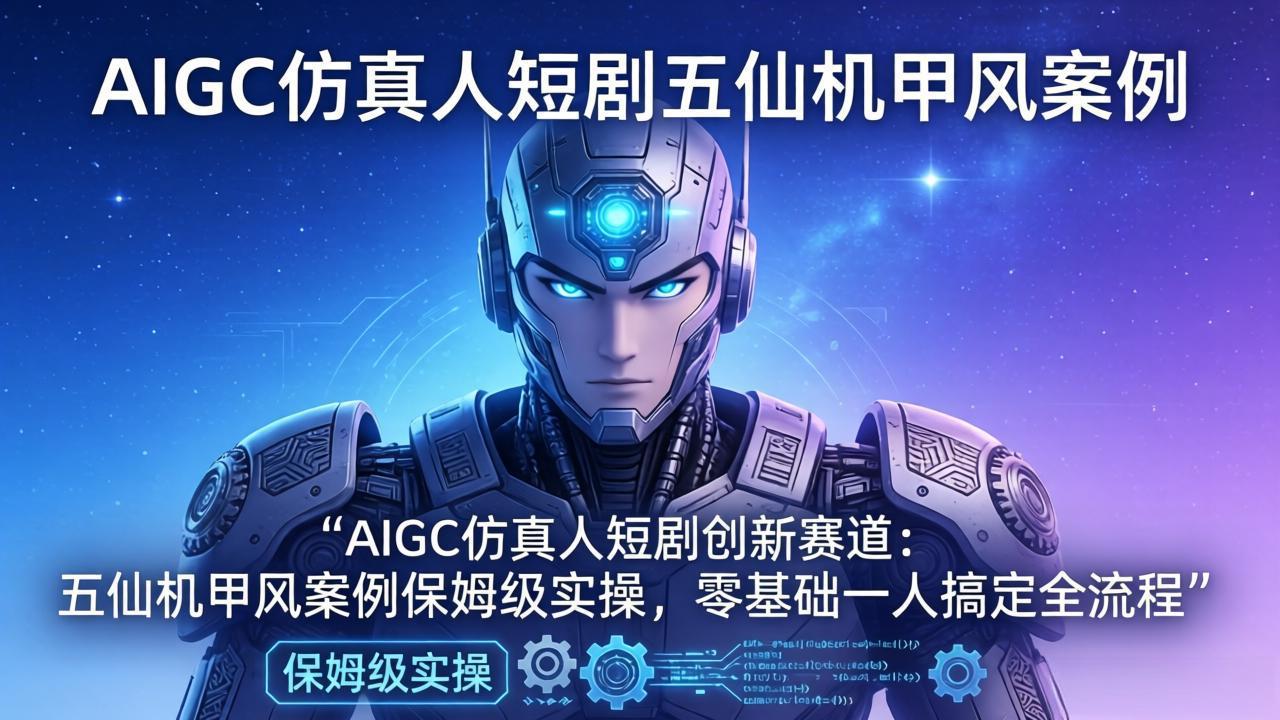 AIGC仿真人短剧创新赛道：五仙机甲风案例保姆级实操，零基础一人搞定全流程-百盟网