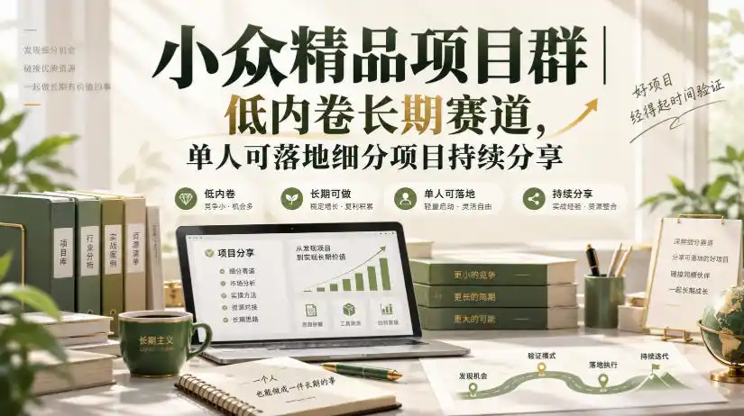 小众精品项目群|低内卷长期赛道,单人可落地细分项目持续分享-百盟网