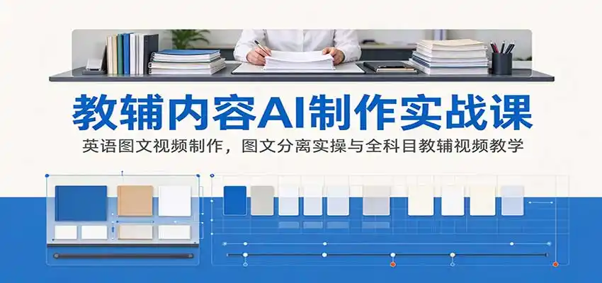 AI制作教辅内容实战课:英语图文视频制作,图文分离实操与全科目教辅视频教学-百盟网